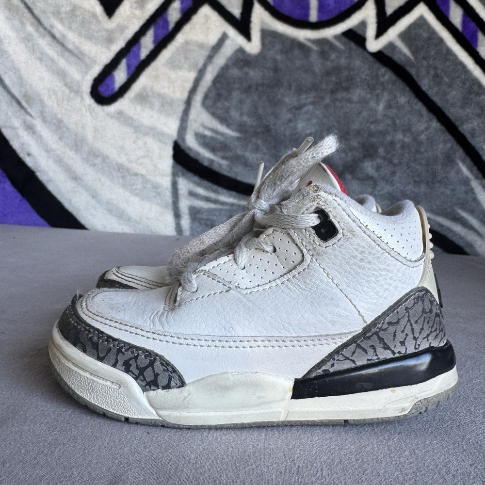 Size 8c - Air Jordan 3 Retro White Cement TD DM0968-100